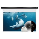 VIVIDSTORM Slimline P Acoustically Transparent Cinema White Motorised Drop Down Projector Screen - Image 16