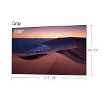 AWOL Vision CineContrast Fixed Frame Soft Gray Projector Screen - 200 inch size dimensions
