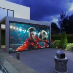 ビビッドストームデュラプラス耐候性電動屋外プロジェクタースクリーン