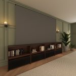 VIVIDSTORM Nexus Motorised Projector Screen Cabinet - screen raised, side view