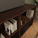 VIVIDSTORM Nexus Motorised Projector Screen Cabinet - open shelf storage detail
