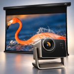 BUNDLE Hisense C3 Ultra 4K Smart Projector with VIVIDSTORM Cinematic White Motorised Drop Down Projector Screen