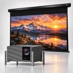 BUNDLE XGIMI TITAN Noir Max 4K RGB Laser Projector with VIVIDSTORM Cinematic White Motorised Drop Down Projector Screen